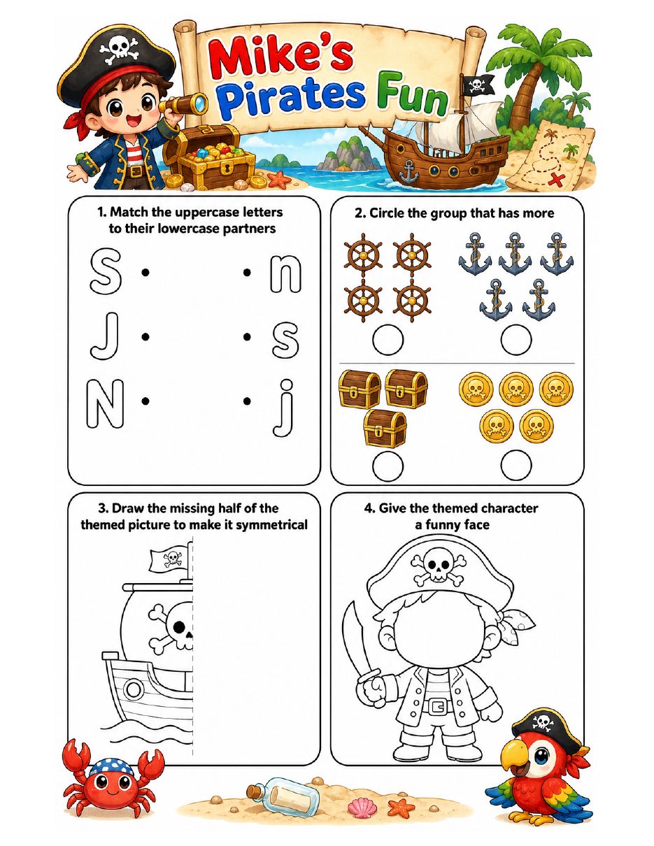 Page 6 of Mike's Pirates activity book