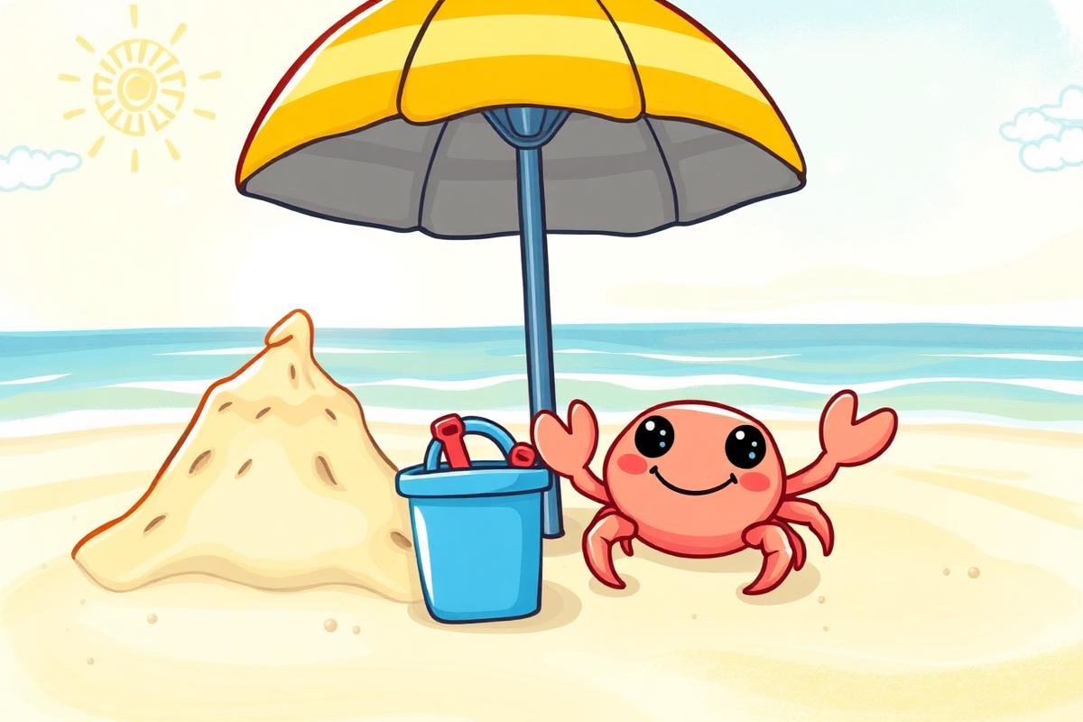 Beach Day activity book illustration