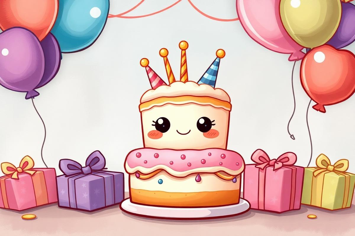 Birthday Party activity book illustration