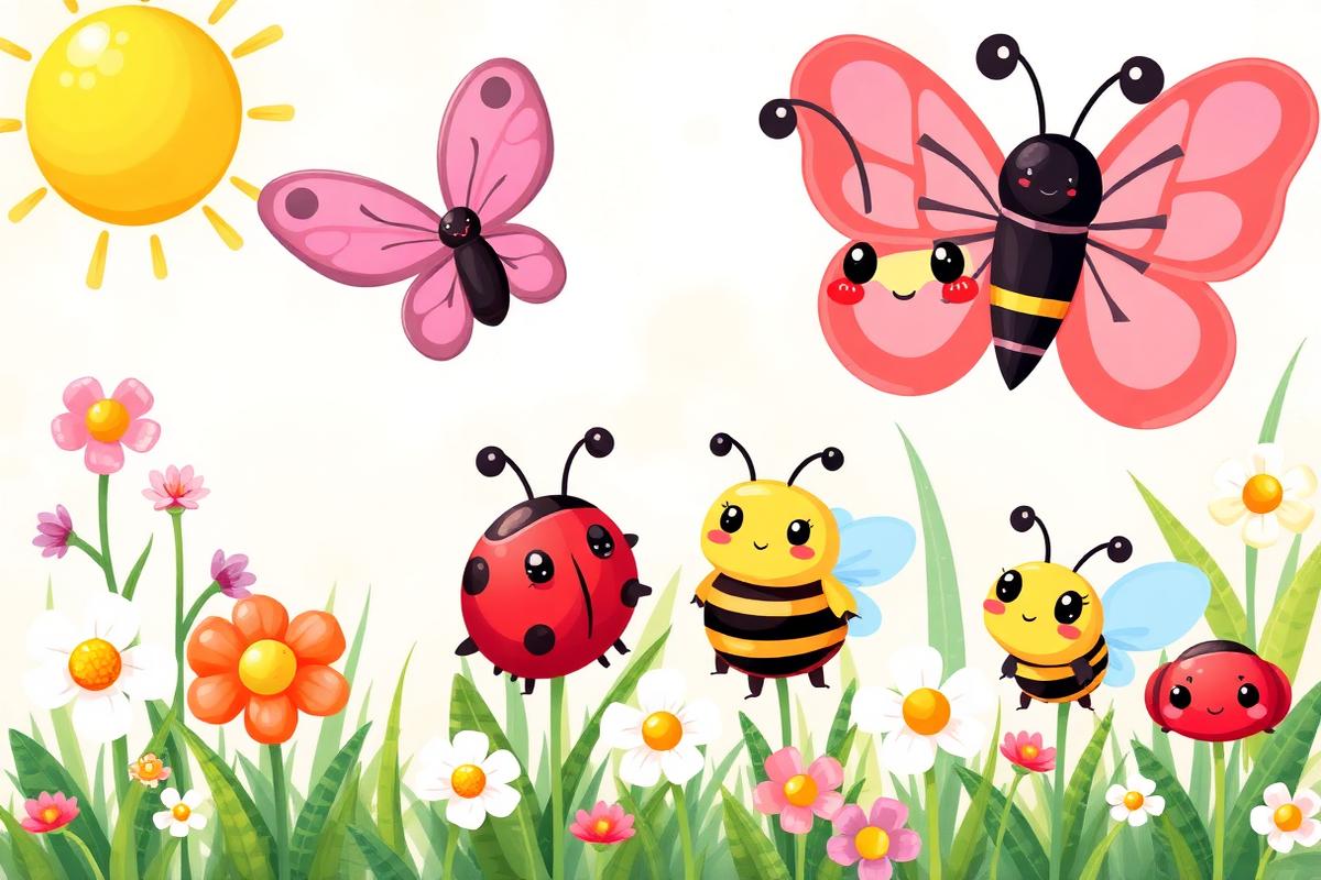Bugs & Butterflies activity book illustration