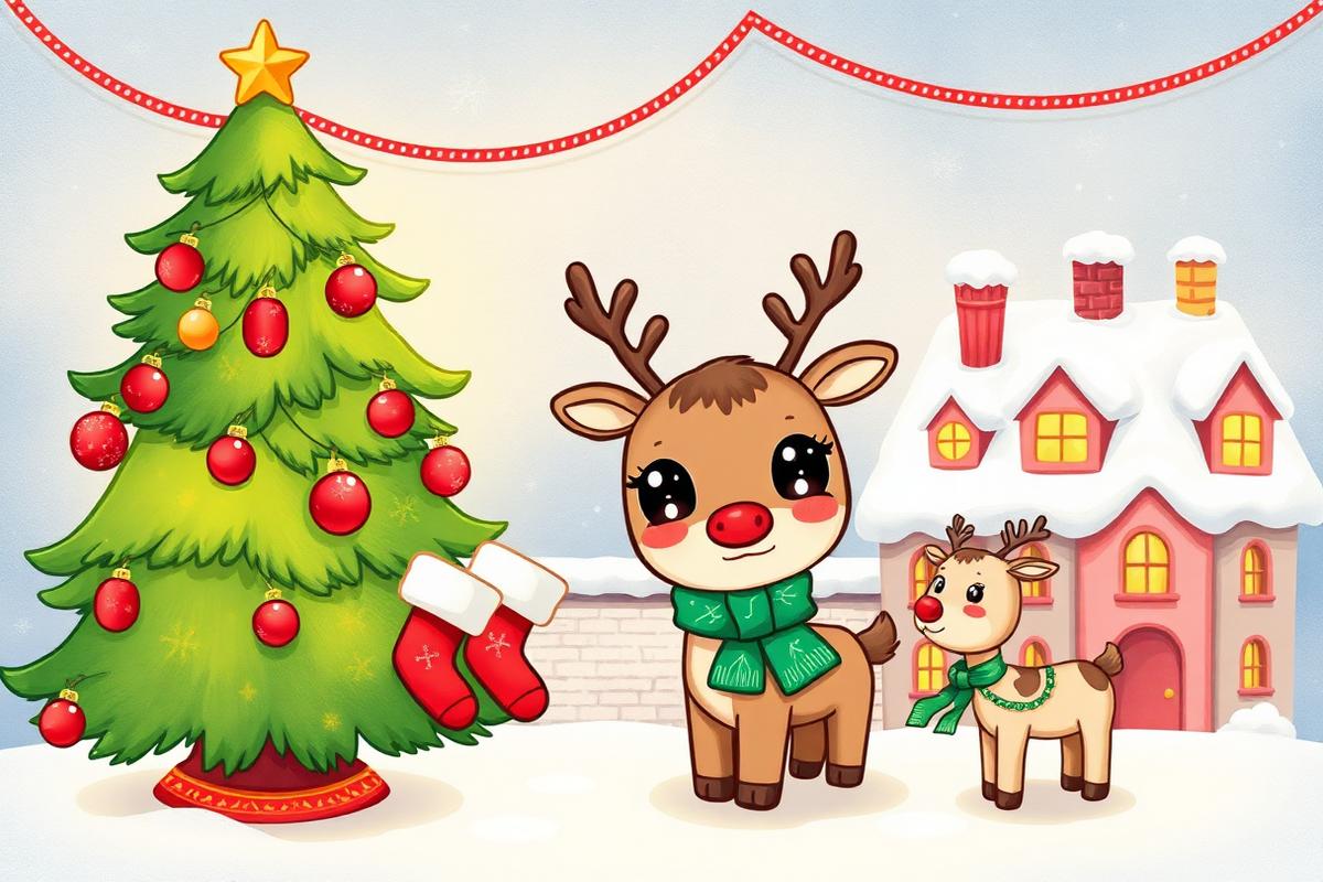Christmas activity book illustration