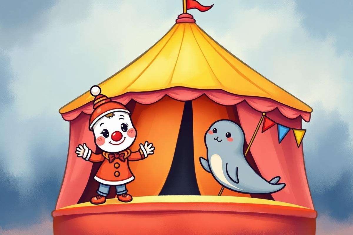 Circus activity book illustration