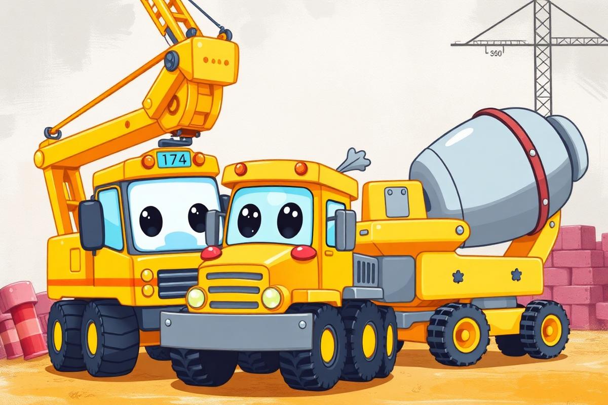 Big Machines activity book illustration