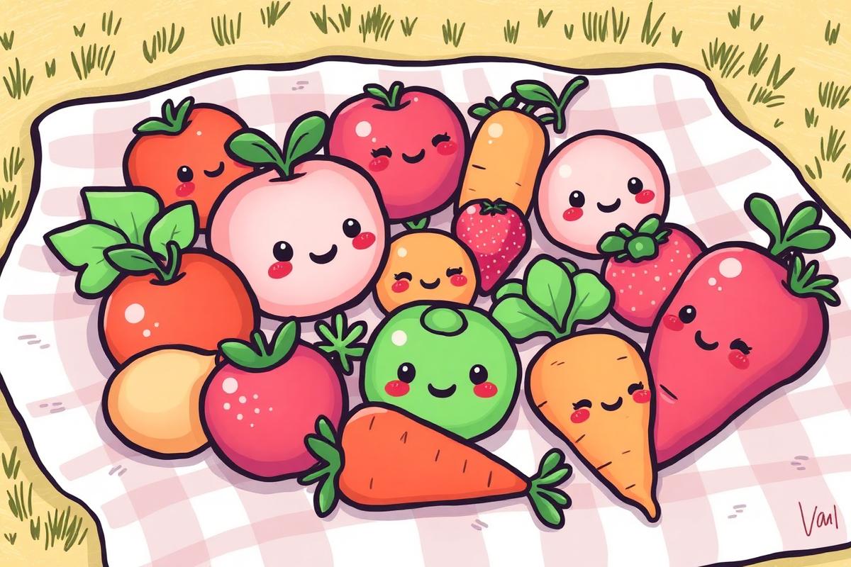 Yummy Food activity book illustration