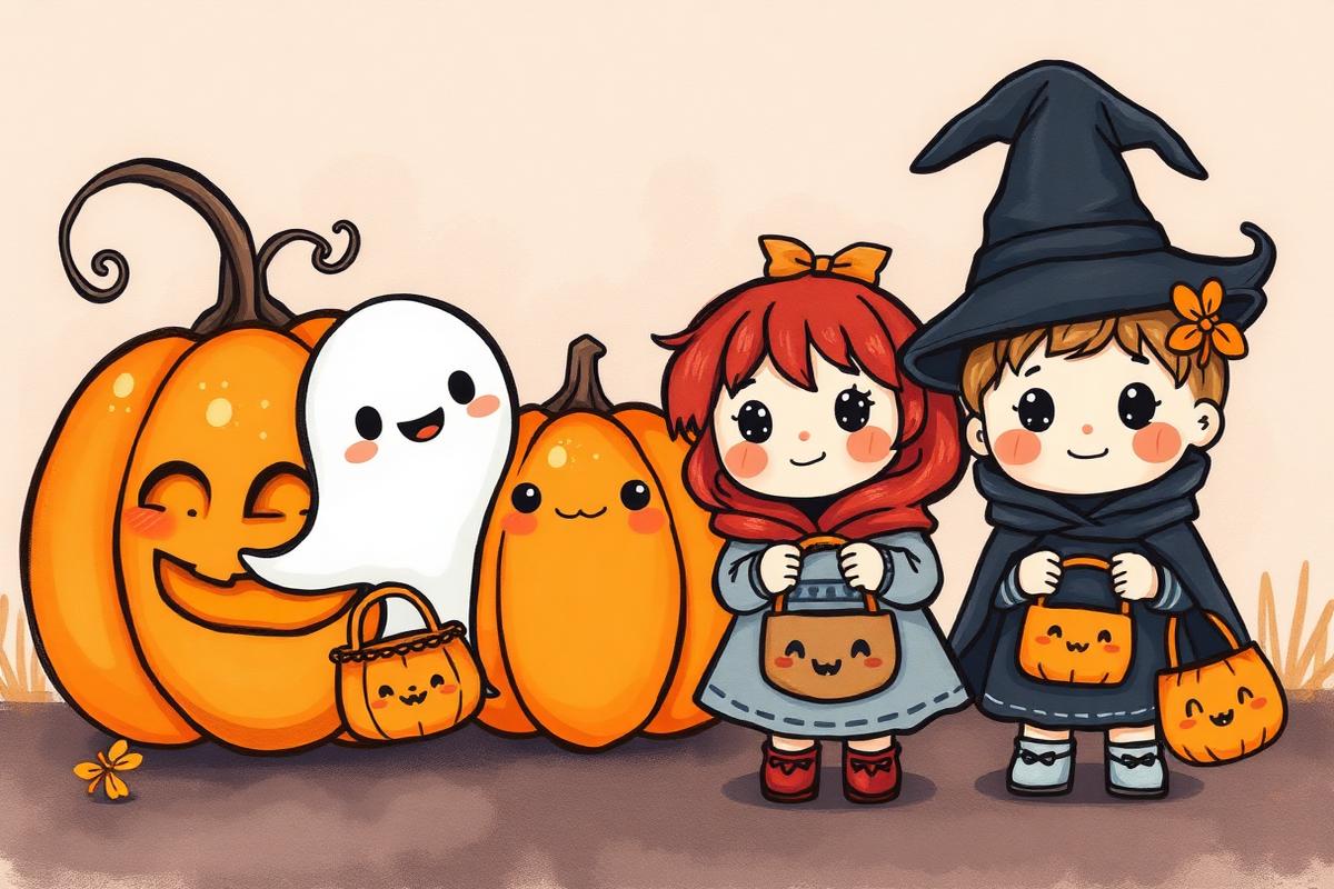 Halloween activity book illustration