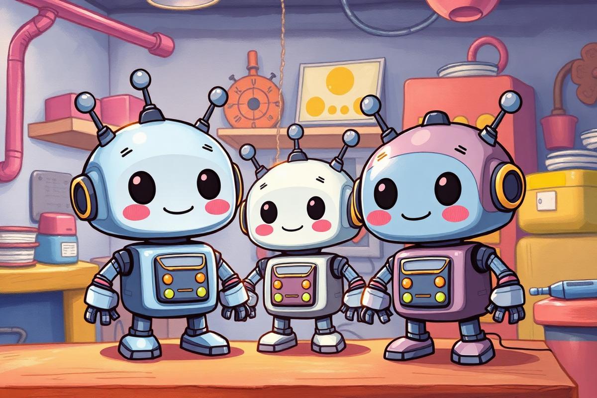 Robots activity book illustration
