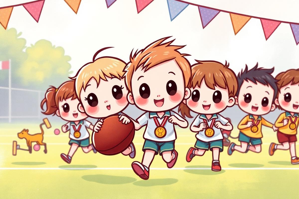 Sports Day activity book illustration