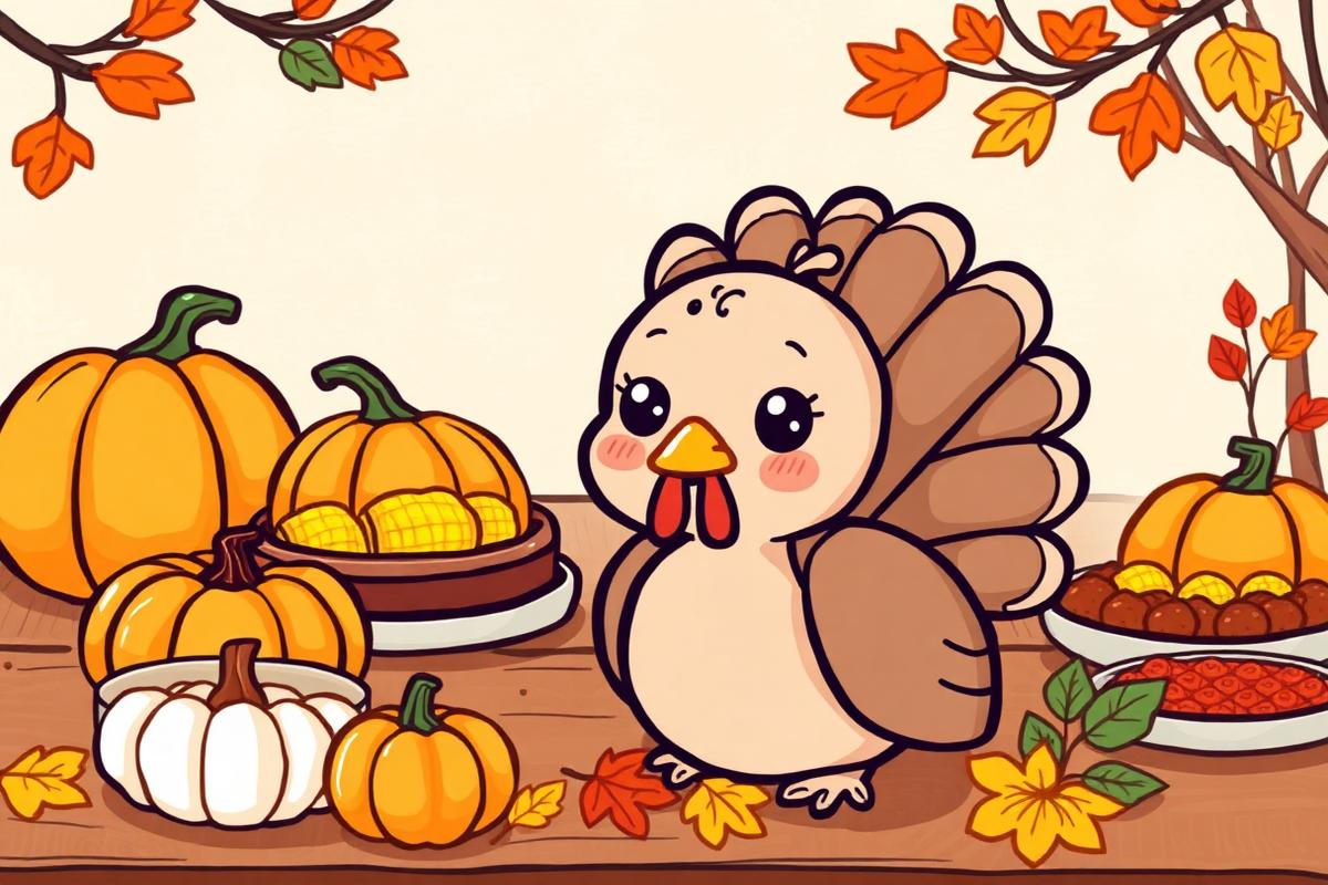 Thanksgiving activity book illustration