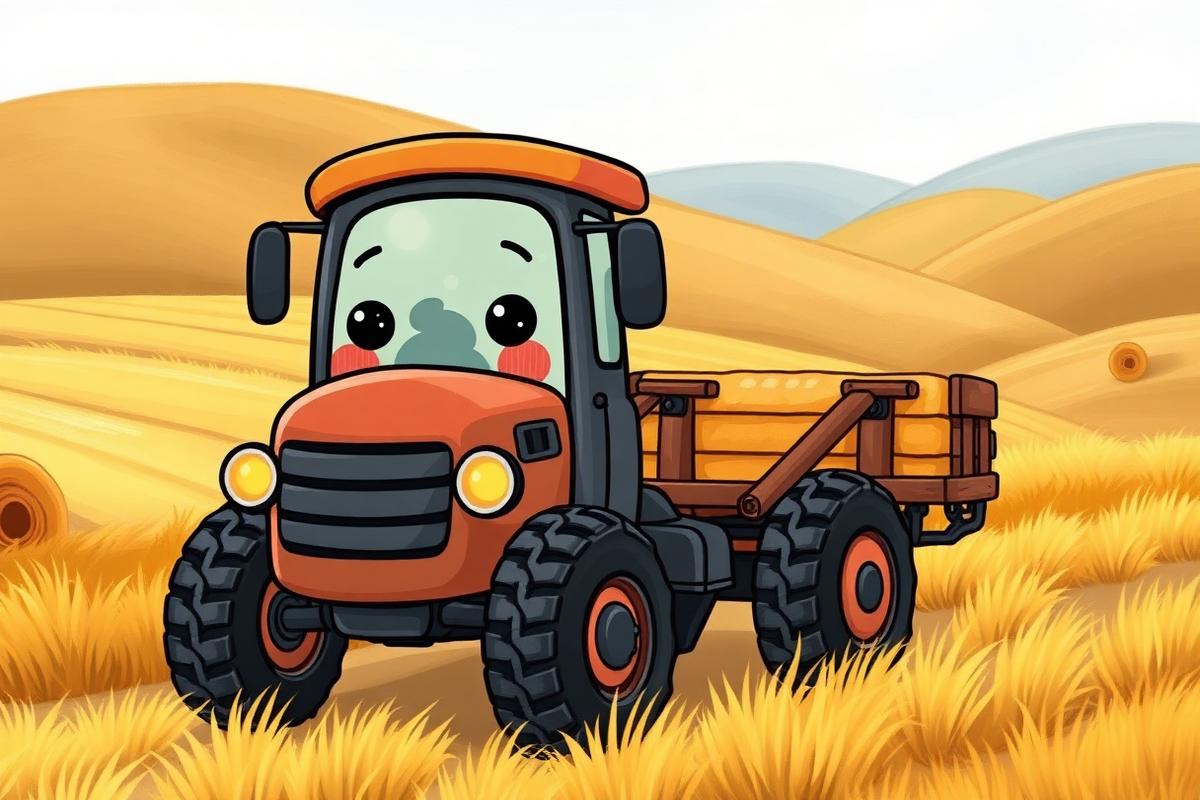 Tractors & Fields activity book illustration