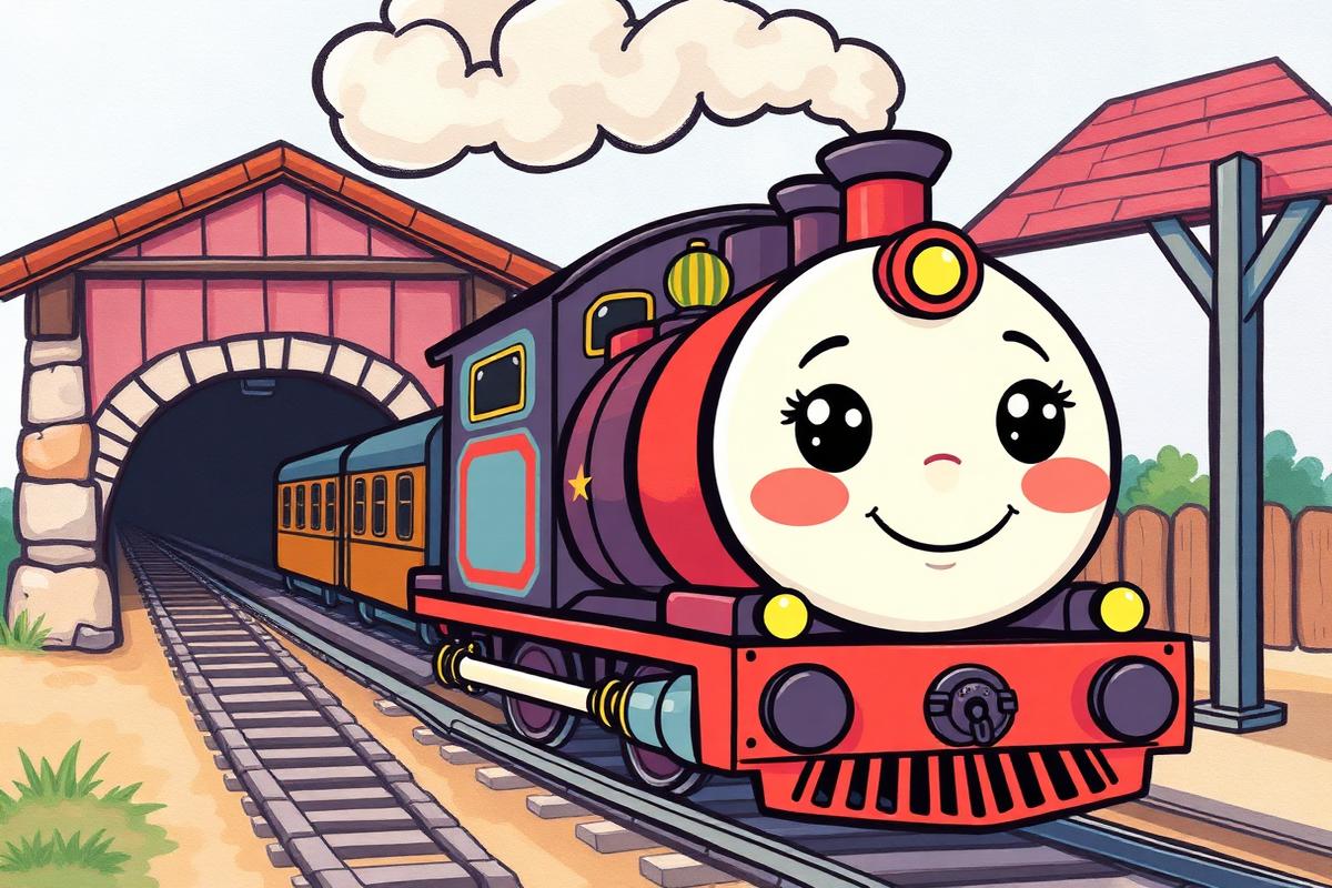 Trains activity book illustration